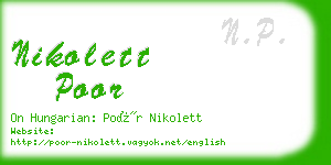 nikolett poor business card